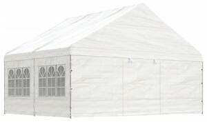 VidaXL Paviljon s streho bel 4,46x5,88x3,75 m polietilen