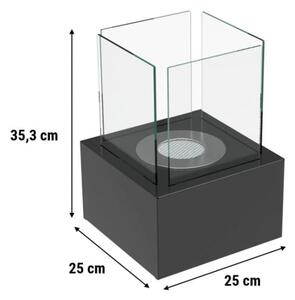 Kratki TANGO2/CZARNY/TUV - BIO kamin TANGO2 35,3x25 cm 1kW črna