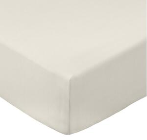Bež napenjalna rjuha iz bombažnega perkala 90x190 cm Cotton Percale – Bianca