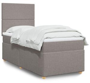 VidaXL Box spring postelja z vzmetnico taupe 90x200 cm blago