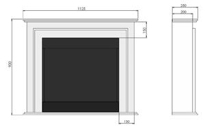 InFire - BIO kamin 90x112,5 cm 3kW bela