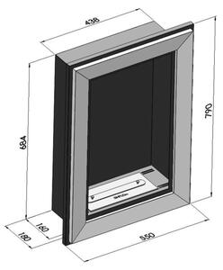 InFire - Vgradni BIO kamin 79x55 cm 3kW črna