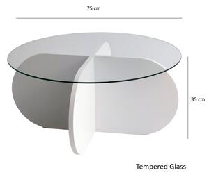 Klubska mizica BUBBLE 35x75 cm bela/prozorna