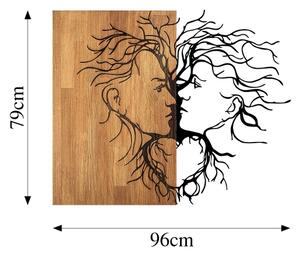 Stenska dekoracija 96x79 cm love les/kovina