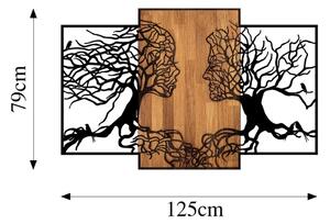 Stenska dekoracija 125x79 cm Trees of life les/kovina