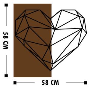 Stenska dekoracija 58x58 cm srce les/kovina