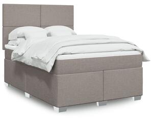 VidaXL Box spring postelja z vzmetnico taupe 140x200 cm blago