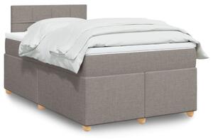 VidaXL Box spring postelja z vzmetnico taupe 120x190 cm blago