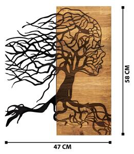 Stenska dekoracija 47x58 cm Tree of Life les/kovina