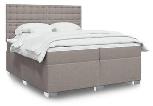 VidaXL Box spring postelja z vzmetnico taupe 200x200 cm blago