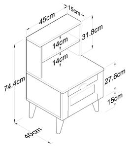 Nočna omarica RANI 45x74,4 cm bela