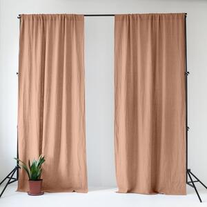 Rožnato-rjava lanena zavesa 140x250 cm Cafe Creme – Linen Tales