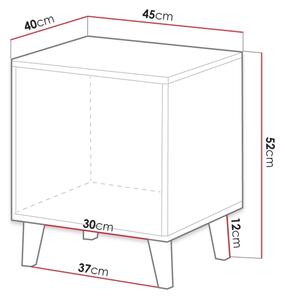 SET 2x Nočna omarica VAMOS 52x45 cm hrast wotan