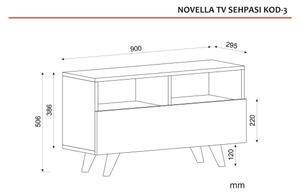 TV miza NOVELLA 50,6x90 cm bela/rjava