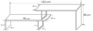 TV miza OVIT 44x153 cm rjava/črna