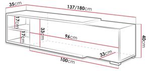 Miza za TV CLIF 40x180 cm bela