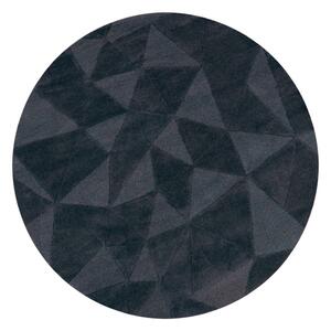 Antracitno siva ročno tkana volnena okrogla preproga ø 160 cm Shard Charcoal – Flair Rugs