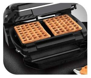 Tefal - Kontaktni žar OPTIGRILL+ INOX WAFFLES 2000W/230V črna/krom