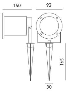 LED Zunanja svetilka BLAKE 2 GU10/4W/230V IP65