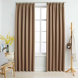 VidaXL Zatemnitvene zavese z obešali 2 kosa taupe 140x175 cm