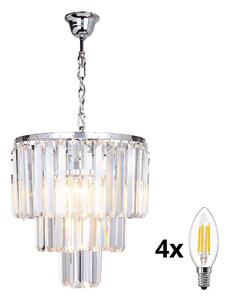 Brilagi - LED Kristalni lestenec na verigi MOZART 4xE14/40W/230V sijajni krom