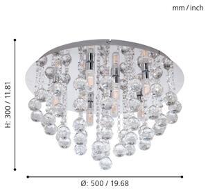 Eglo 79516-LED Kopalniška stropna svetilka MONTEPRANDONE 8xG9/3W/230V IP44 krom