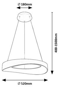 Rabalux 72236 - LED Lestenec na vrvici ILIANA LED/56W/230V 3000K srebrna