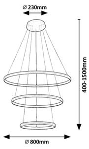 Rabalux 72260 - LED Lestenec na vrvici GRETE LED/100W/230V 3000K