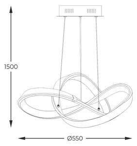 Zuma Line MD9717-1-3BCD - LED Lestenec na vrvici INDIGO LED/44W/230V črna