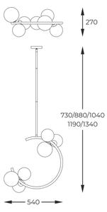 Zuma Line P0454-06Q-F7AA - Lestenec na drogu MOLECULE 6xG9/33W/230V zlata