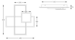 Zuma Line MX4463-3-3WBT - LED Stropna svetilka SALO LED/46W/230V črna