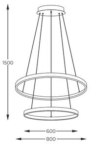 Zuma Line 2023200-BK - LED Lestenec na vrvici BRENO LED/60W/230V 3000/4000/6000K