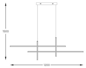 Zuma Line 22008P-BK/GD - LED Lestenec na vrvici EDGE LED/42W/230V 3000/4000/6000K