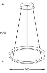 Zuma Line 2023201-BK60 - LED Lestenec na vrvici BRENO LED/28W/230V 3000/4000/6000K