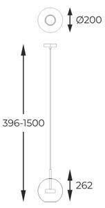 Zuma Line P0428-01J-F4AC - LED Lestenec na vrvici ENCELADUS LED/5W/230V srebrna