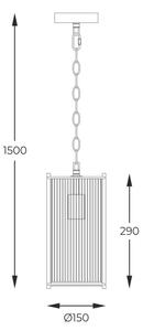 Zuma Line 2200131P-1 - Lestenec na verigi MARMO 1xE27/40W/230V srebrna