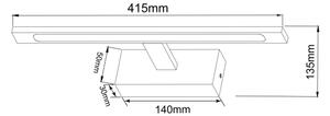 Zuma Line W89443-12W-BK - LED Luč za osvetlitev ogledala ALTER LED/12W/230V IP44 črna