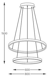 Zuma Line 2023200-GD - LED Lestenec na vrvici BRENO LED/60W/230V 3000/4000/6000K