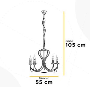 ONLI - Lestenec na verigi CANDELA 5xE14/6W/230V bron