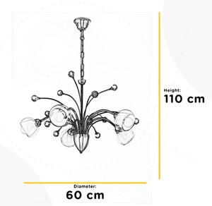 ONLI - Lestenec na verigi DIAMANTE 5xE14/6W/230V