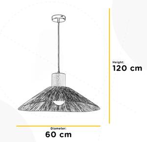 ONLI - Lestenec na vrvici RAFIA 1xE27/22W/230V