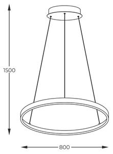 Zuma Line 2023201-GD80 - LED Lestenec na vrvici BRENO LED/36W/230V 3000/4000/6000K