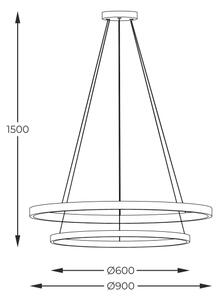 Zuma Line PEN89424-60+90BK-LED Lestenec na vrvici HORIK LED/72W/230V 3000/4000/6000K