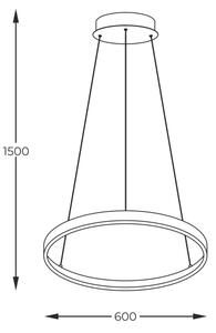 Zuma Line 2023201-GD60 - LED Lestenec na vrvici BRENO LED/28W/230V 3000/4000/6000K