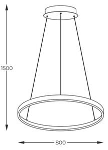 Zuma Line 2023201-BK80 - LED Lestenec na vrvici BRENO LED/36W/230V 3000/4000/6000K