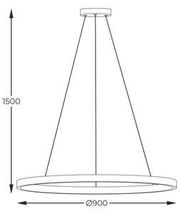 Zuma Line PEN89424-90BK - LED Lestenec na vrvici HORIK LED/40W/230V 3000/4000/6000K