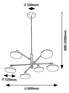 Rabalux 72239 - LED Lestenec na vrvici MADI 6xLED/4W/230V 3000K