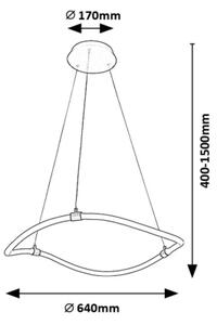 Rabalux 72253 - LED Lestenec na vrvici SERENA LED/34W/230V 4000K