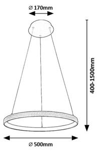 Rabalux 72258 - LED Lestenec na vrvici GRETE LED/32W/230V 3000K