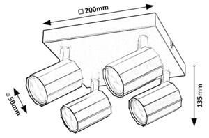Rabalux 73026 - Reflektor ROGELIO 4xGU10/5W/230V